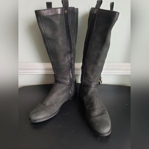 Cole Haan Liberty NikeAir Womens Tall Black Green Riding Boots size 7.5   D32274